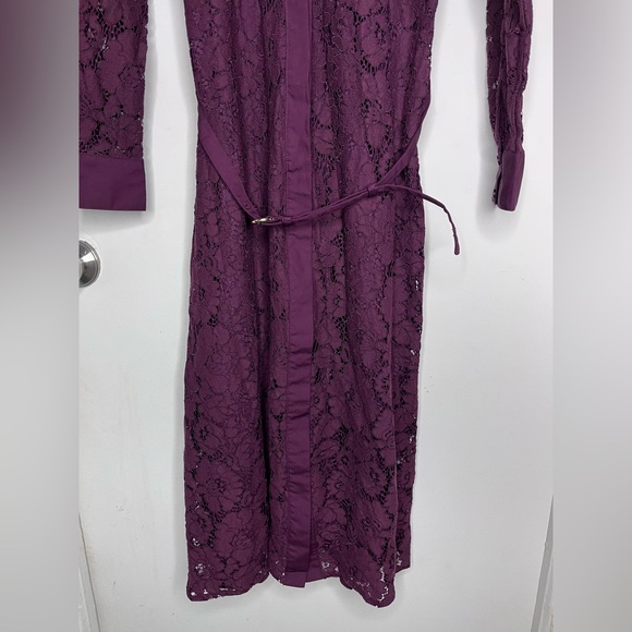 Ann Taylor Deep Burgundy Lace Long Sleeve Dress - Picture 6 of 13